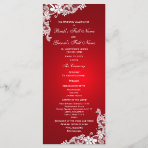 Programme de mariage de dentelle Vintage et rouge