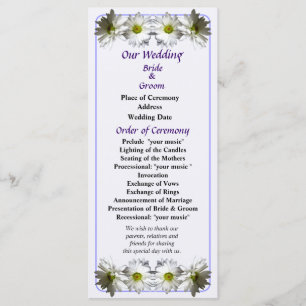 Programme de mariage de deux marguerites blanches