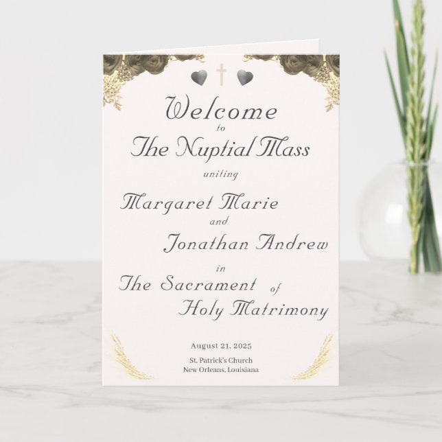 Programme de mariage de grâce catholique (Devant)