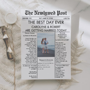 Programme de mariage de journaux Invitation