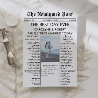 Programme de mariage de journaux Invitation