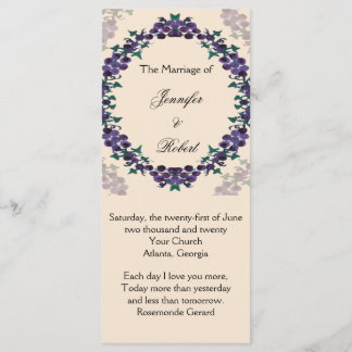 Programme de mariage de la couronne de raisin