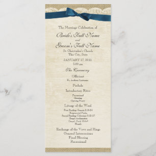 Programme de mariage de la dentelle vintage et de 