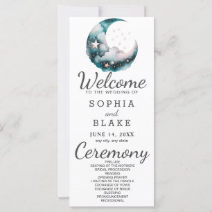 Programme de mariage de la lune de croissant bleu