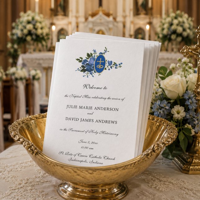 Programme de mariage de la messe latine catholique (Créateur téléchargé)