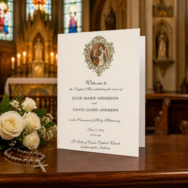 Programme de mariage de la messe latine catholique (Créateur téléchargé)