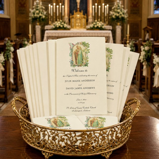 Programme de mariage de la messe latine catholique (Créateur téléchargé)