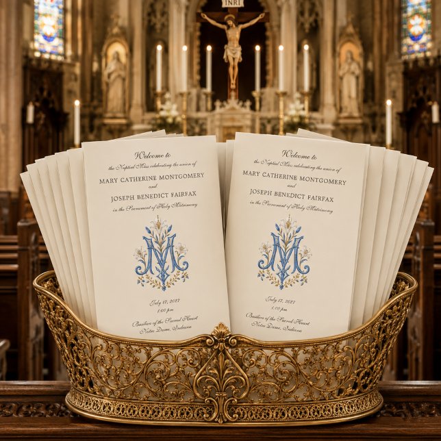 Programme de mariage de la messe latine Monogramme (Créateur téléchargé)