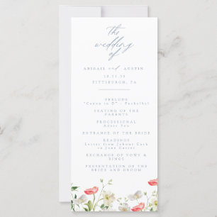 Programme de mariage de l'aquarelle Spring Peony