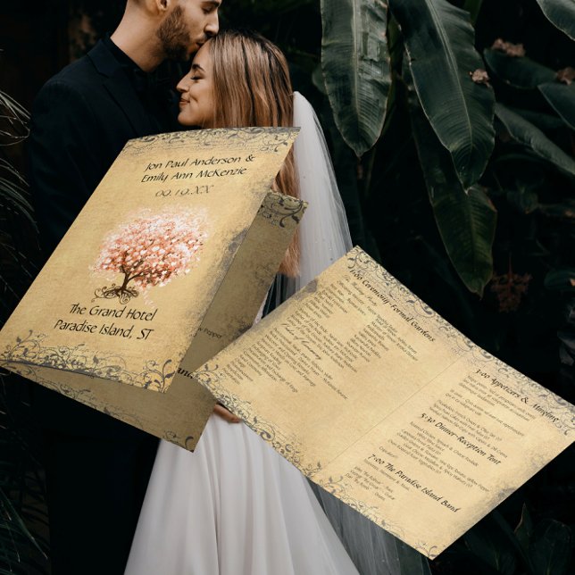 Programme de mariage de l'arbre à feuilles en cœur (Créateur téléchargé)