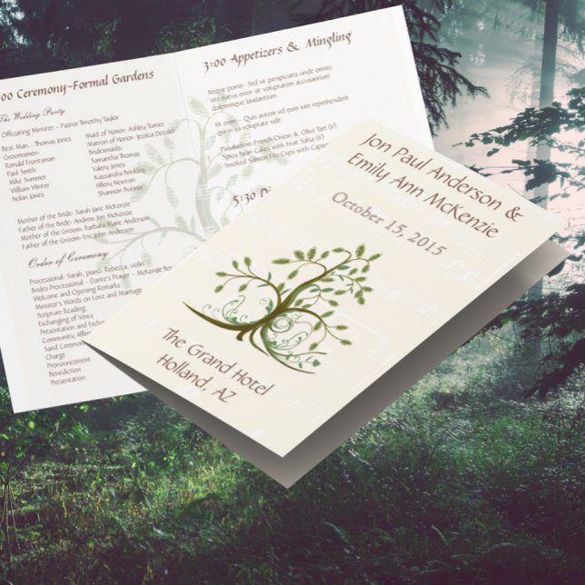 Programme de mariage de l'arbre musical fantaisist (Créateur téléchargé)