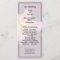 Programme de mariage de Lys roses délicats