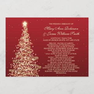 Programme de mariage de Noël Or rouge