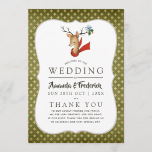Programme de mariage de Noël Renne Rétro Vintage