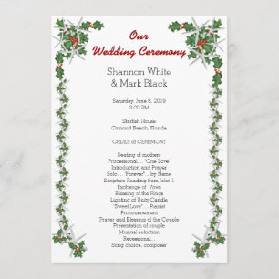 Programme de mariage de Noël tropical Starfish Hol