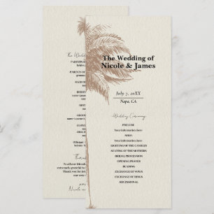 Programme de mariage de plage d'arbre de palme mar