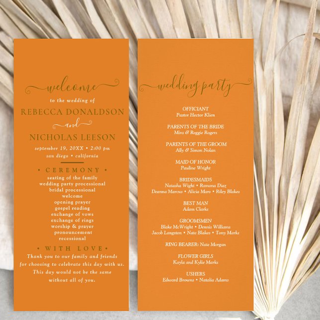 Programme de mariage de texte de script minimal en (Créateur téléchargé)