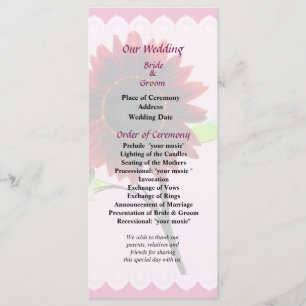 Programme de mariage de tournesol cerise et chocol