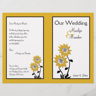 Programme de mariage de tournesol simple
