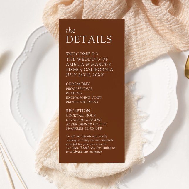 Programme de mariage de typographie moderne et élé (Créateur téléchargé)