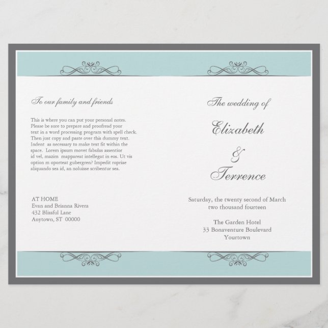 Programme de mariage décoratif moderne Circulaire (Devant)