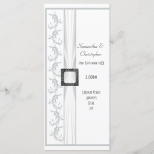 Programme de mariage d'église gris et blanc clair