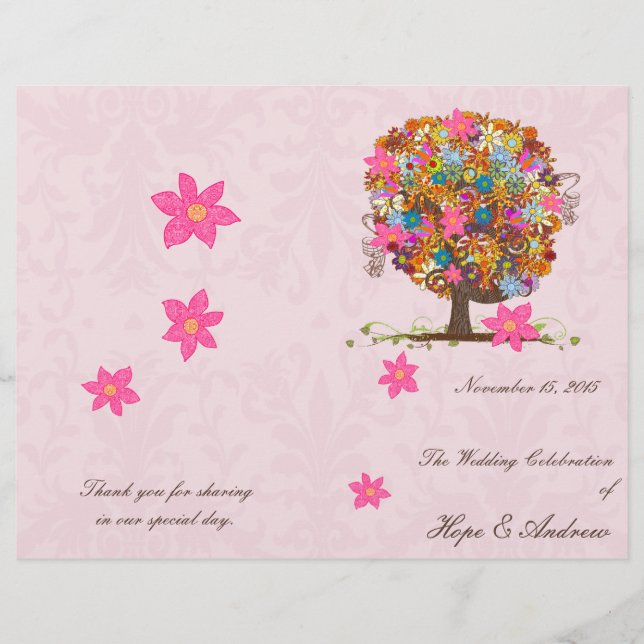 Programme de mariage des arbres fleuris (Devant)