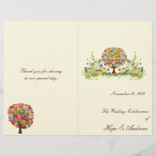 Programme de mariage des arbres fleuris