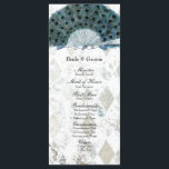 Programme de mariage des fans de Peacock Bleu vint<br><div class="desc">Ce magnifique programme de mariage de style vintage a un modèle facile qui vous permet de remplir la fête de mariage d'un côté,  et l'ordre de cérémonie de l'autre. Cliquez sur le bouton personnaliser si vous devez modifier quoi que ce soit. Ventilateur en plumes de paon bleu.</div>