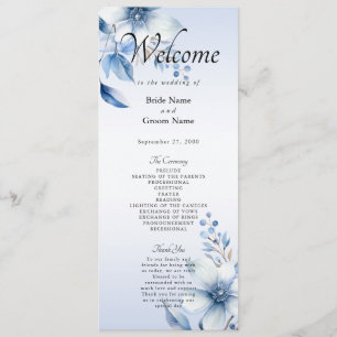Programme de mariage des Fleurs Bleues Botaniques
