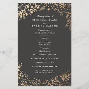 Programme de mariage des fleurs de récolte