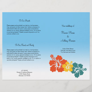 Programme de mariage des fleurs d'hibiscus hawaïen