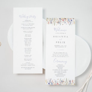 Programme de mariage des Fleurs sauvages multicolo