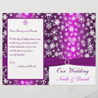 Programme de mariage des flocons de neige violet e