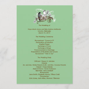 Programme de mariage des Inséparables vintages