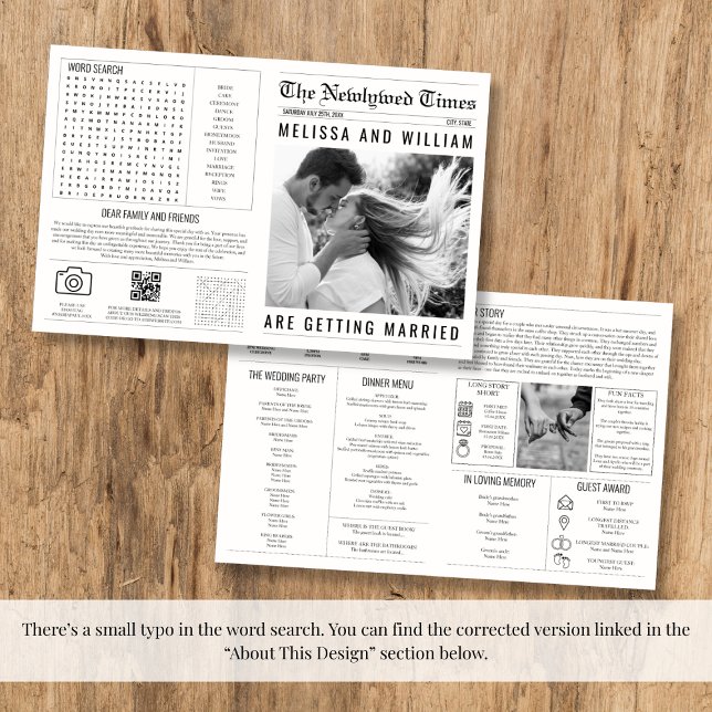Programme de mariage des journaux Chronologie info (Newspaper Wedding Program Infographic Timeline)