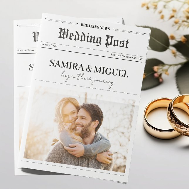 Programme de mariage des journaux Heure Ligne Phot (Newspaper Wedding Program Time Line Photo Trivia)
