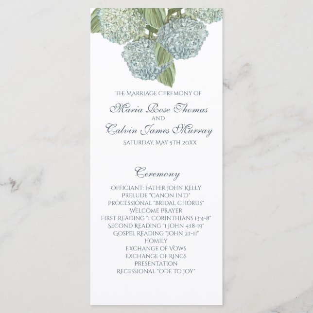 Programme de mariage des pivoines (Devant)