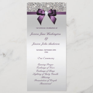 Programme de mariage des seins d'argent violet de 