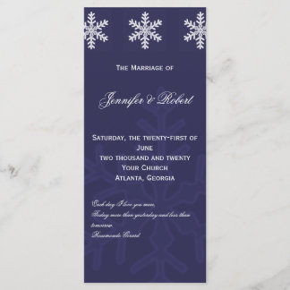 Programme de mariage d'hiver de la Marine Blue Sno