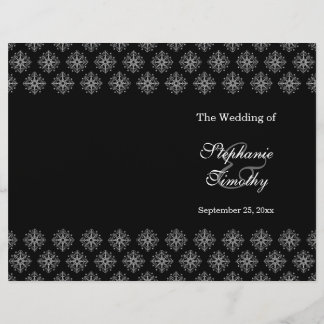 Programme de mariage d'hiver noir + blanc