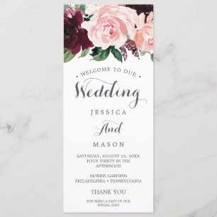 Programme de mariage double face Blush Bourgogne