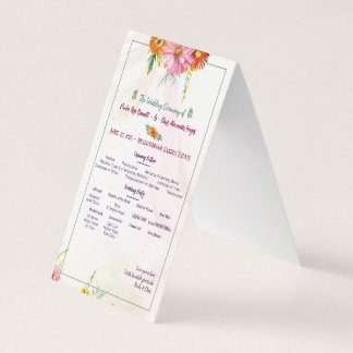 Programme de mariage du jardin de fleurs sauvages