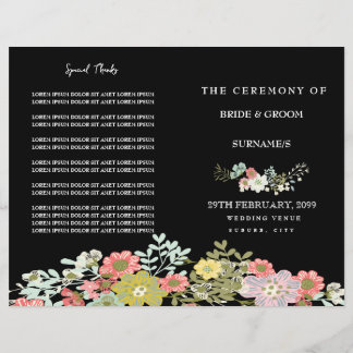 Programme de mariage du Jardin Floral de Soirée Él