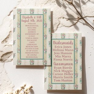 Programme de mariage du papier peint floral des an