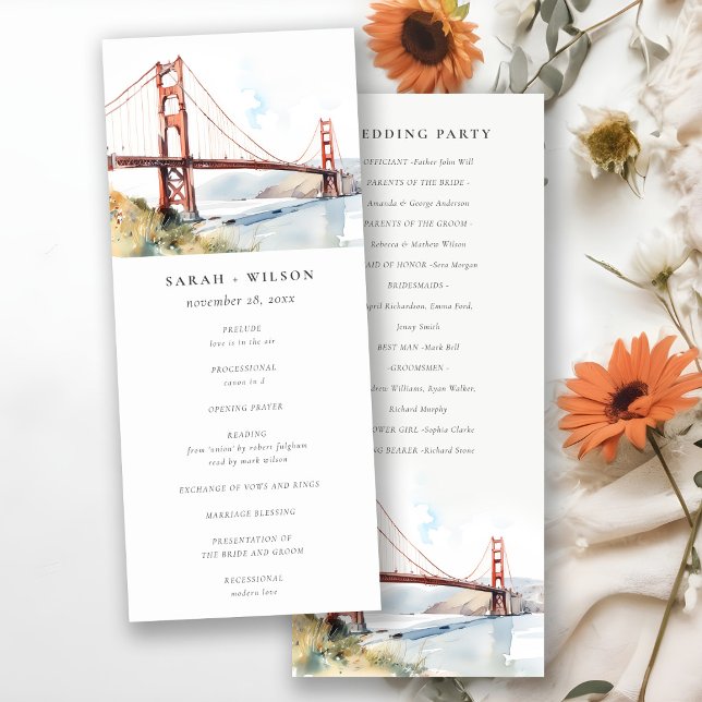Programme de mariage du pont Golden Gate de San Fr (Créateur téléchargé)