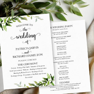 Programme de mariage élégant à la botanique verdoy