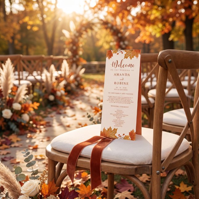 Programme de mariage élégant aux feuilles d'érable (Créateur téléchargé)