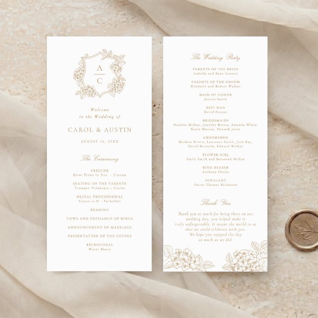 Programme de mariage élégant aux fleurs d'hortensi (Créateur téléchargé)