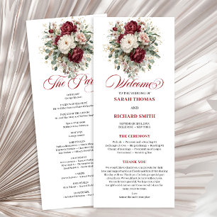 Programme de mariage élégant avec fleurs de Bourgo